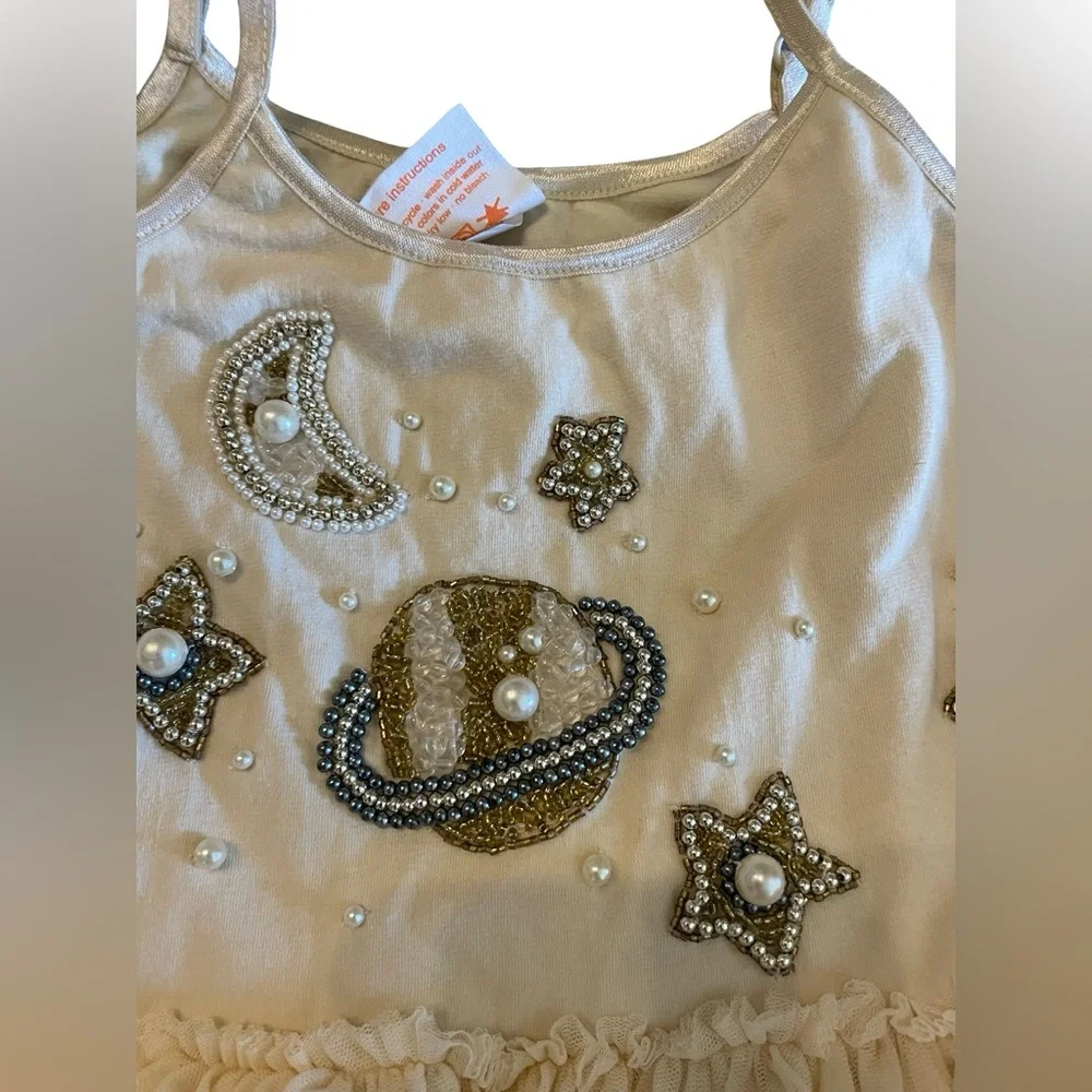 Masala Kids girls ruffle dress with beading detail 10 years